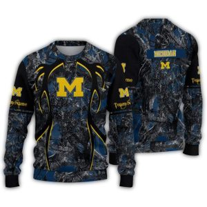 Personalized Michigan Wolverines Antlers Pattern Ugly Sweater