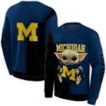 Personalized Michigan Wolverines Baby Yoda All Over Print Sweatshirt