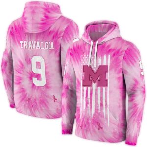 Personalized Michigan Wolverines Cancer Support Pink All Over Print Hoodie