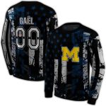 Personalized Michigan Wolverines Distressed Flag All Over Print Sweatshirt