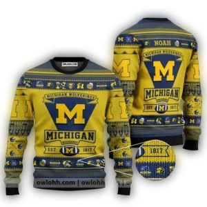 Personalized Michigan Wolverines Football Team Est 1817 Ugly Sweater