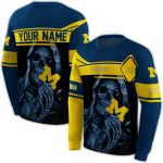 Personalized Michigan Wolverines Grim Reaper All Over Print Sweatshirt