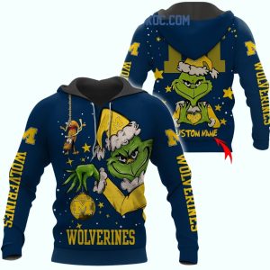Personalized Michigan Wolverines Grinch Christmas All Over Print Hoodie