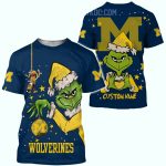 Personalized Michigan Wolverines Grinch Christmas All Over Print T Shirt