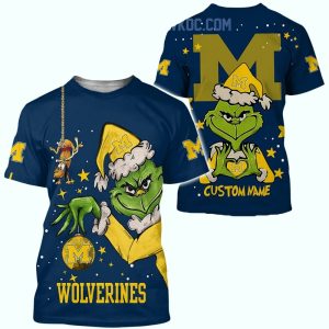 Personalized Michigan Wolverines Grinch Christmas All Over Print T Shirt