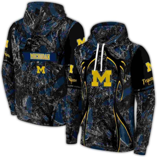 Personalized Michigan Wolverines Hunting Theme AOP Hoodie 1
