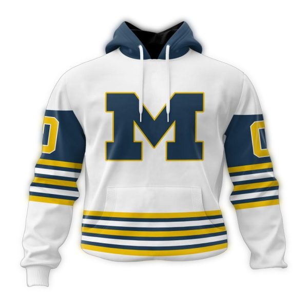 Personalized Michigan Wolverines Ice Hockey Away Concept AOP Hoodie 1