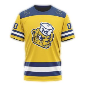 Personalized Michigan Wolverines Ice Hockey Third Concept All Over Print T Shirt