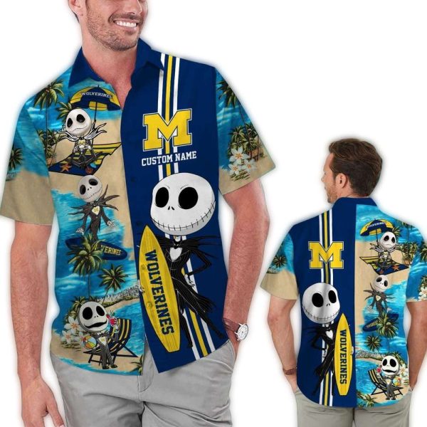 Personalized-Michigan-Wolverines-Jack-Skellington-Hawaiian-Shirt-1 Personalized Michigan Wolverines Jack Skellington Hawaiian Shirt 1
