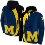 Personalized Michigan Wolverines Minimalist All Over Print Hoodie