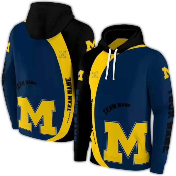Personalized Michigan Wolverines Minimalist AOP Hoodie 1