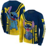 Personalized Michigan Wolverines Stitch All Over Print Sweatshirt