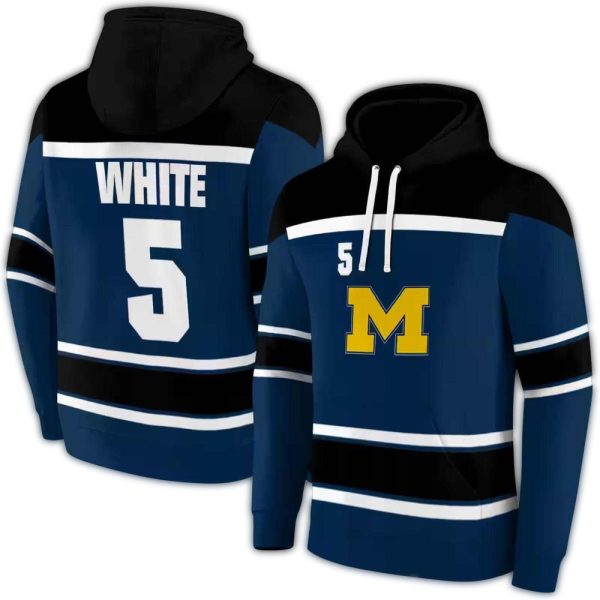 Personalized Michigan Wolverines Striped Pattern AOP Hoodie 1