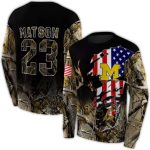 Personalized Michigan Wolverines Tree Camo All Over Print Sweatshirt