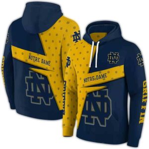 Personalized Notre Dame Fighting Irish Abstract Shape All Over Print Hoodie