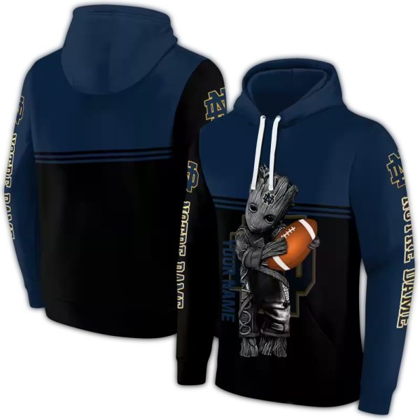 Personalized Notre Dame Fighting Irish Baby Groot AOP Hoodie 1