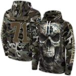 Personalized Notre Dame Fighting Irish Camo Skull All Over Print Hoodie