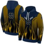 Personalized Notre Dame Fighting Irish Flame All Over Print Hoodie