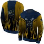 Personalized Notre Dame Fighting Irish Flame All Over Print Sweatshirt