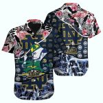 Personalized Notre Dame Fighting Irish Floral Mascot Tropical Hawaiian Shirt