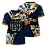 Personalized Notre Dame Fighting Irish Floral Pineapple All Over Print T Shirt