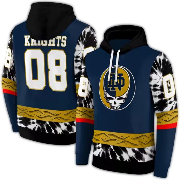 Personalized Notre Dame Fighting Irish Grateful Vibes AOP Hoodie 1