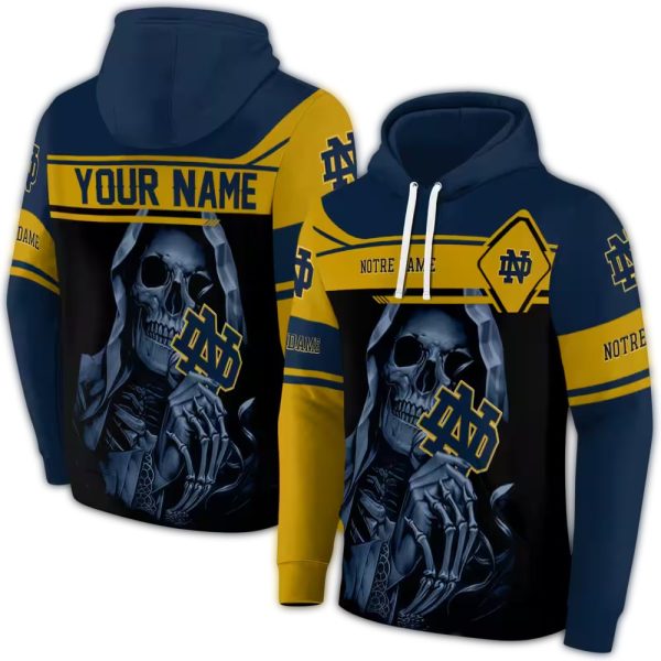 Personalized Notre Dame Fighting Irish Grim Reaper AOP Hoodie 1