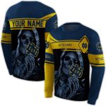 Personalized Notre Dame Fighting Irish Grim Reaper All Over Print Sweatshirt