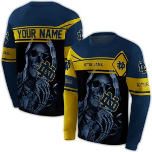 Personalized Notre Dame Fighting Irish Grim Reaper All Over Print Sweatshirt