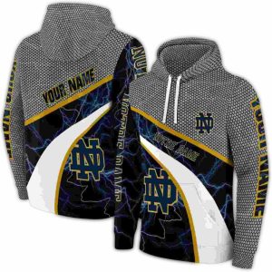 Personalized Notre Dame Fighting Irish Hexagonal Mesh All Over Print Hoodie
