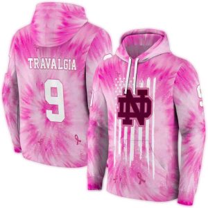 Personalized Notre Dame Fighting Irish Irish Cancer Support Pink All Over Print Hoodie