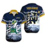 Personalized Notre Dame Fighting Irish Mascot And Clound Tropical Hawaiian Shirt
