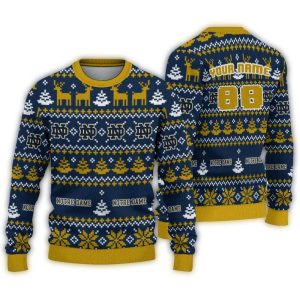 Personalized Notre Dame Fighting Irish Pattern Christmas Ugly Sweater