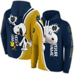 Personalized Notre Dame Fighting Irish Peeking Snoopy All Over Print Hoodie