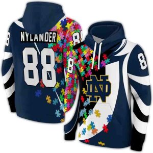 Personalized Notre Dame Fighting Irish Puzzle Pieces All Over Print Hoodie