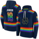 Personalized Notre Dame Fighting Irish Rainbow Stripes All Over Print Hoodie