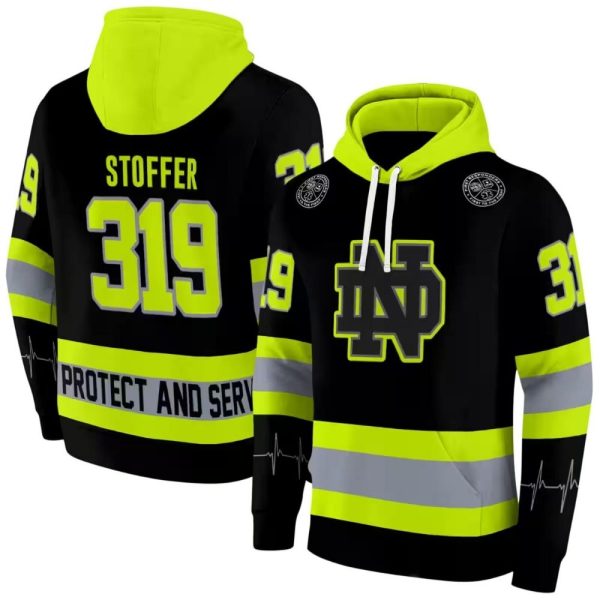 Personalized Notre Dame Fighting Irish Safety Motif AOP Hoodie