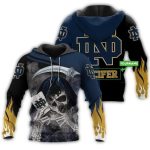 Personalized Notre Dame Fighting Irish Skull Death All Over Print Hoodie