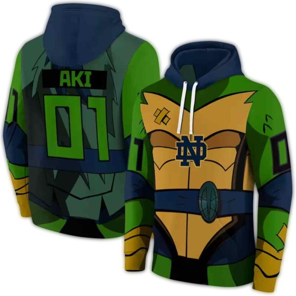 Personalized Notre Dame Fighting Irish Superhero Armor AOP Hoodie 1