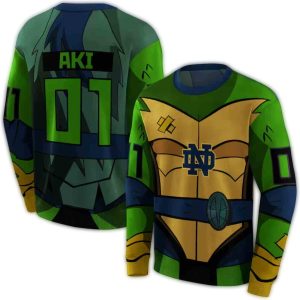 Personalized Notre Dame Fighting Irish Superhero Armor All Over Print Sweatshirt
