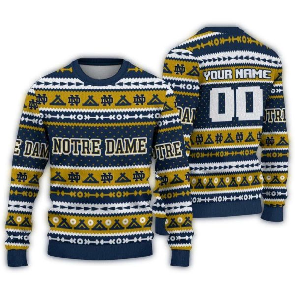 Personalized-Notre-Dame-Fighting-Irish-Tent-Stripes-Ugly-Sweater-1 Personalized Notre Dame Fighting Irish Tent Stripes Ugly Sweater 1