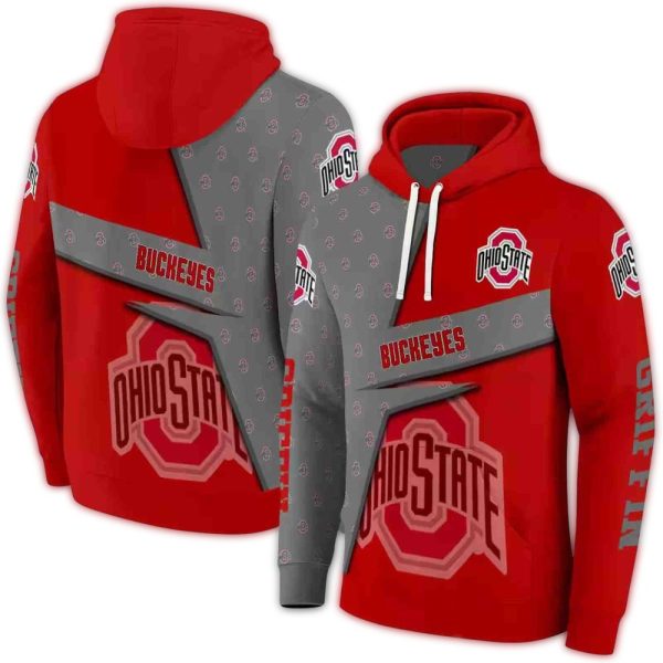 Personalized Ohio State Buckeyes Abstract Shape AOP Hoodie 1