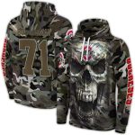 Personalized Ohio State Buckeyes Camo Skull All-Over Print Hoodie