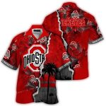 Personalized Ohio State Buckeyes Coconut Leafs Scratch Hawaiian Shirt