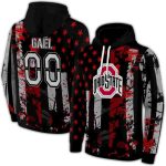 Personalized Ohio State Buckeyes Distressed Flag Scarlet All-Over Print Hoodie
