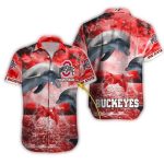 Personalized Ohio State Buckeyes Dolphin Beach Hawaiian Shirt