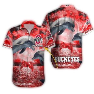 Personalized Ohio State Buckeyes Dolphin Beach Hawaiian Shirt