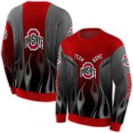 Personalized Ohio State Buckeyes Flame All-over Print Sweatshirt