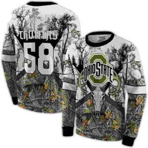 Personalized Ohio State Buckeyes Forest Silhouette All-over Print Sweatshirt