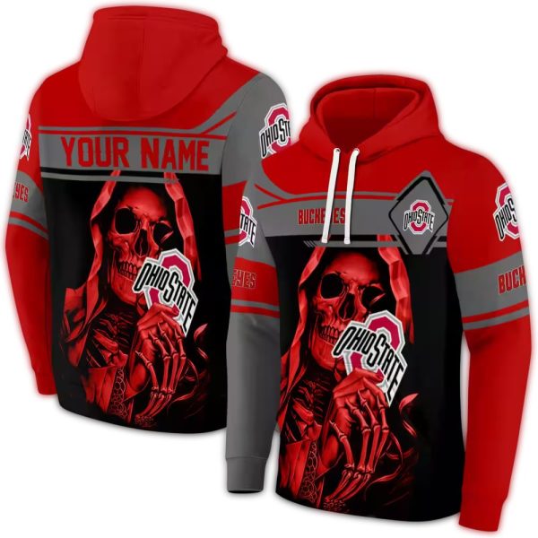 Personalized Ohio State Buckeyes Grim Reaper AOP Hoodie 1